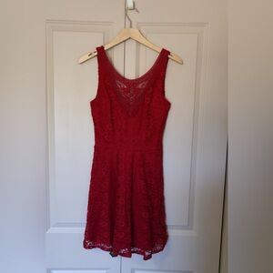 Elegant Red Lace Dress